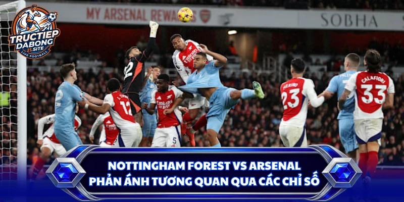 Nottingham Forest vs Arsenal phản ánh tương quan qua các chỉ số