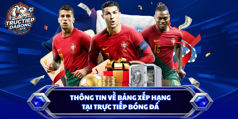Thông tin về bảng xếp hạng tại trực tiếp bóng đá
